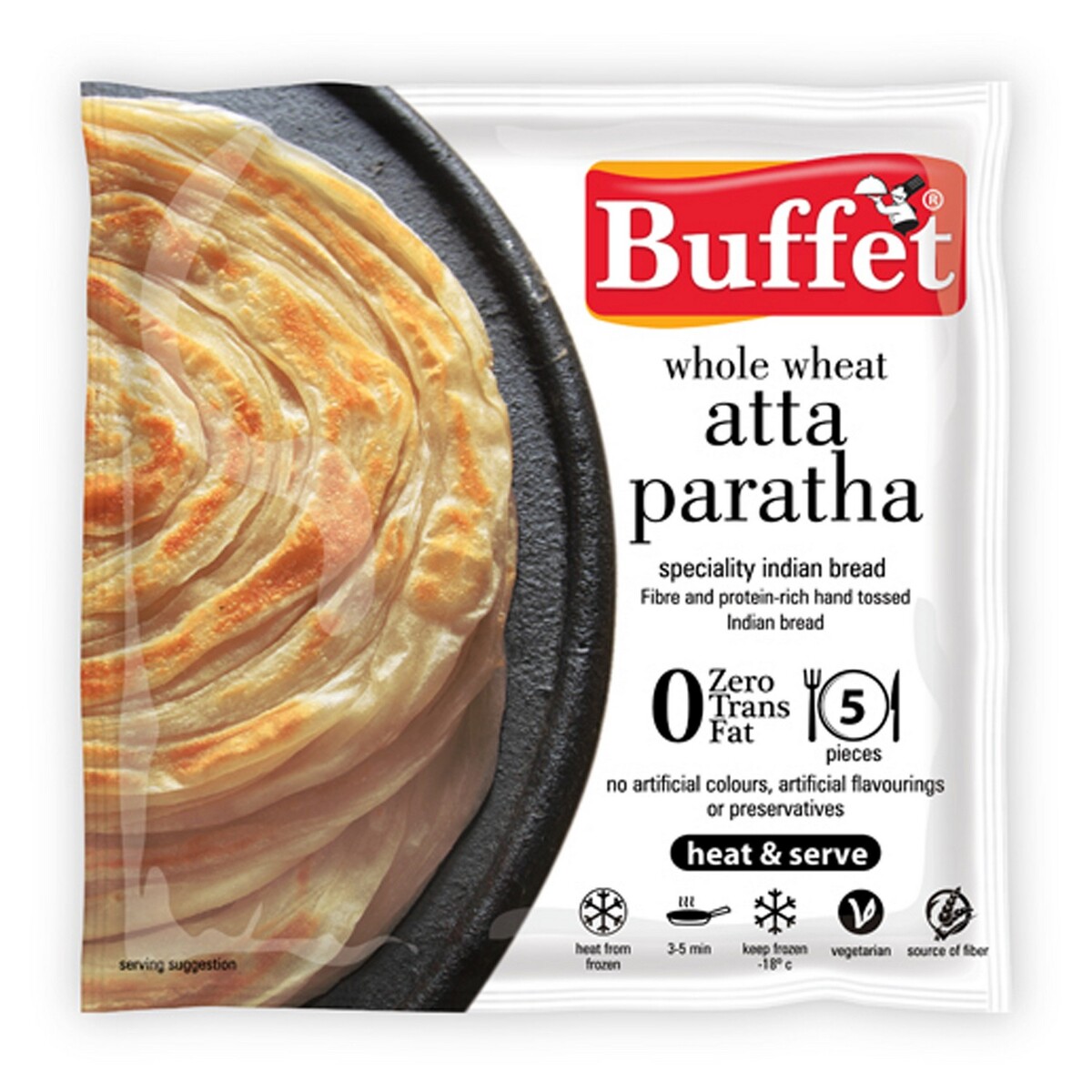 Buff-Whol Wheat Atta Paratha 300gm