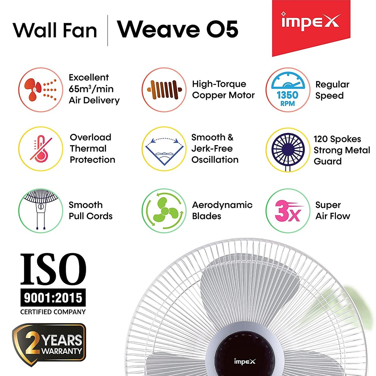 Impex Wall Fan Weave O5