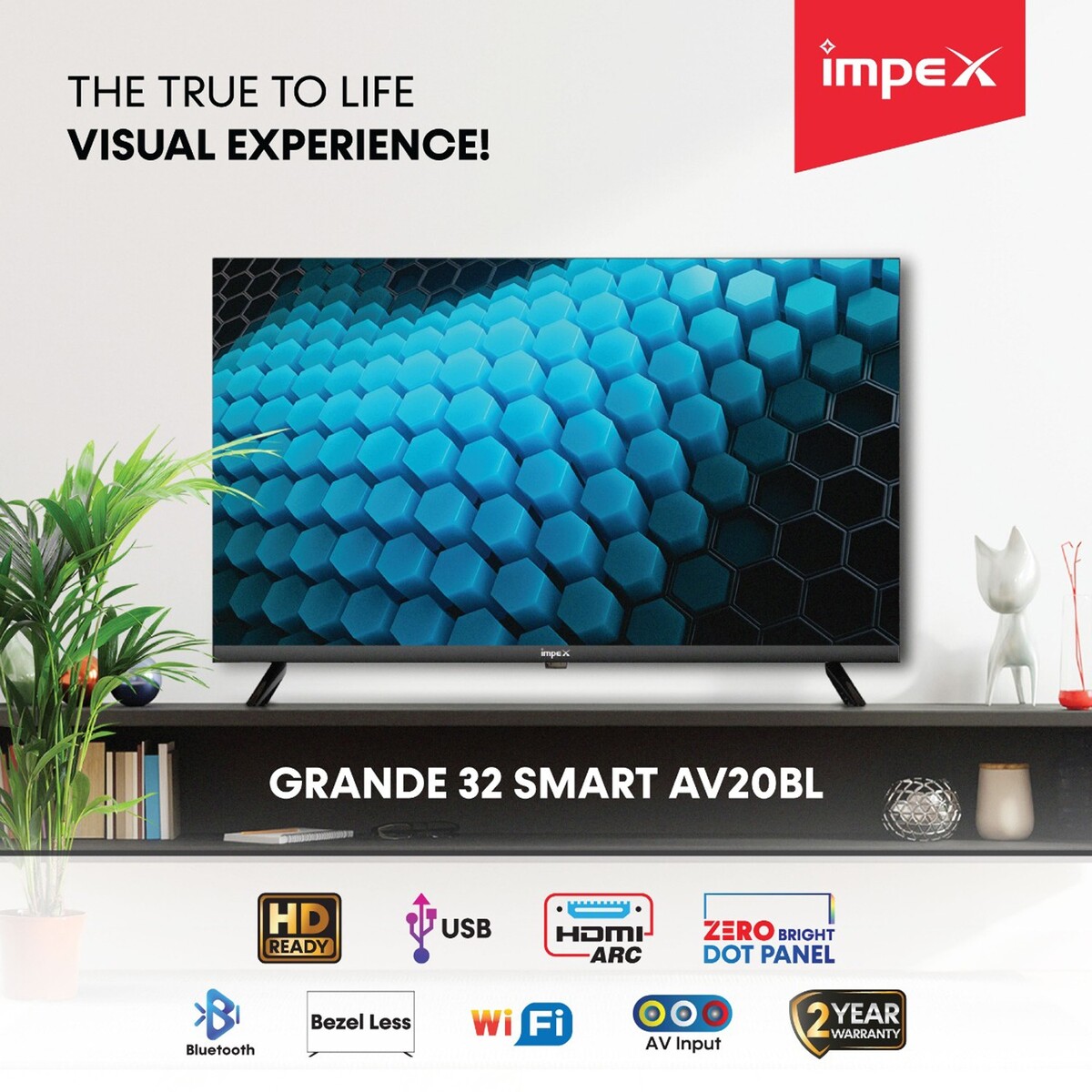 Impex HD Ready Smart LED TV Grande AV20BL 32"