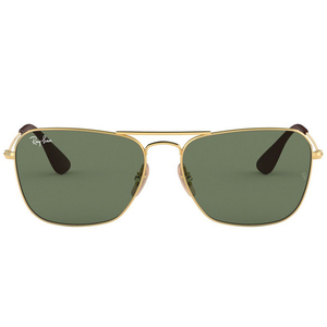 Rayban Unisex Gold Frame With Green Lens Sunglass