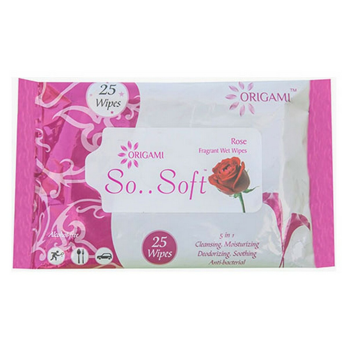 Origami Wet Wipes Rose 25's
