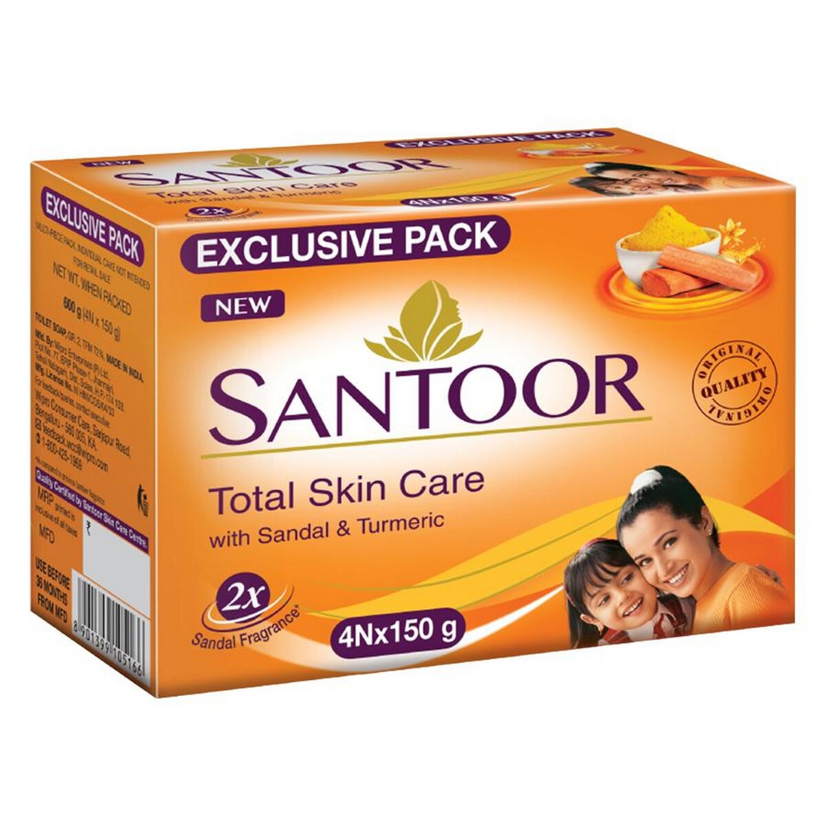 Santoor Soap Sandal 150g 4's