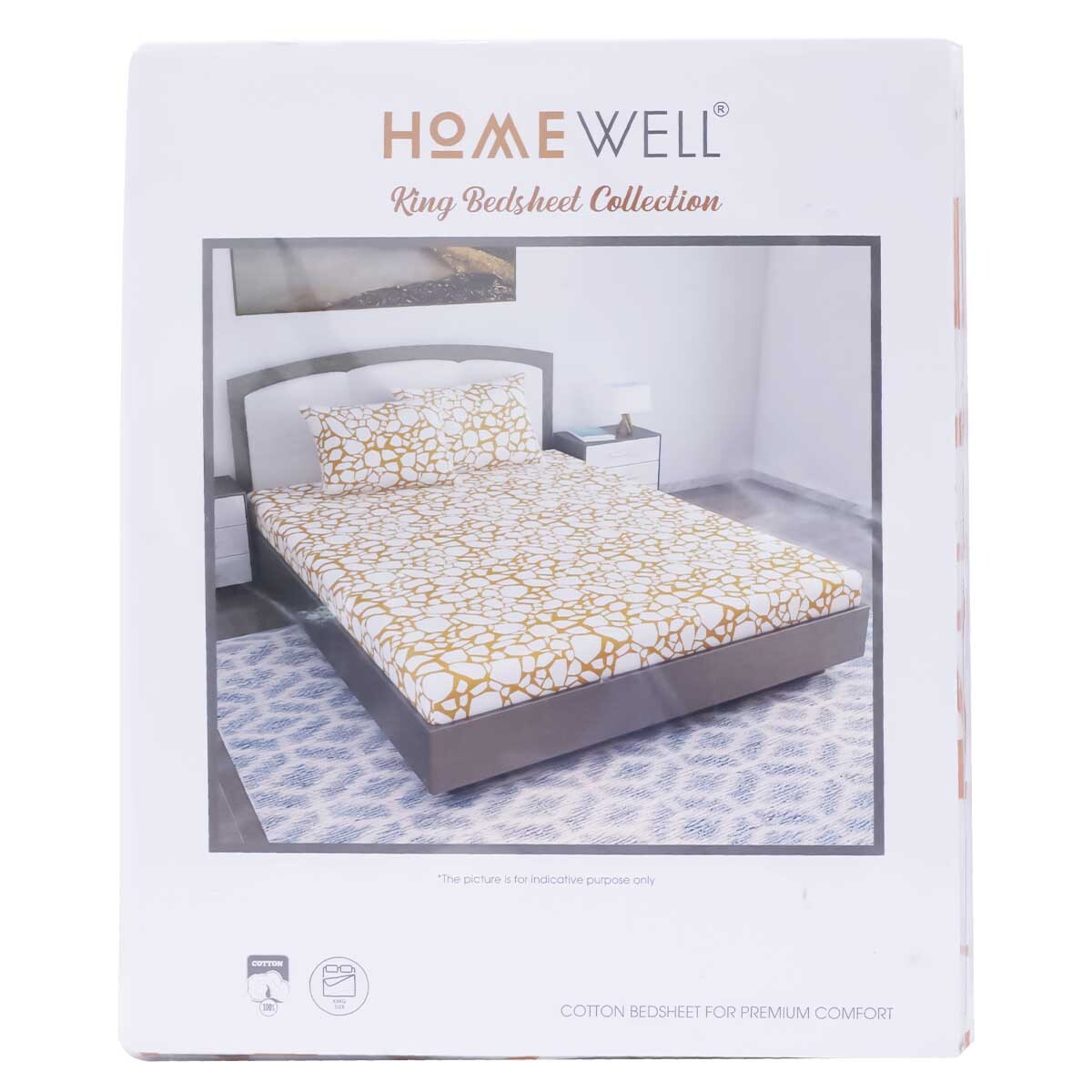 Home Well Multicolour king Size Bed Sheet | Set Of 3