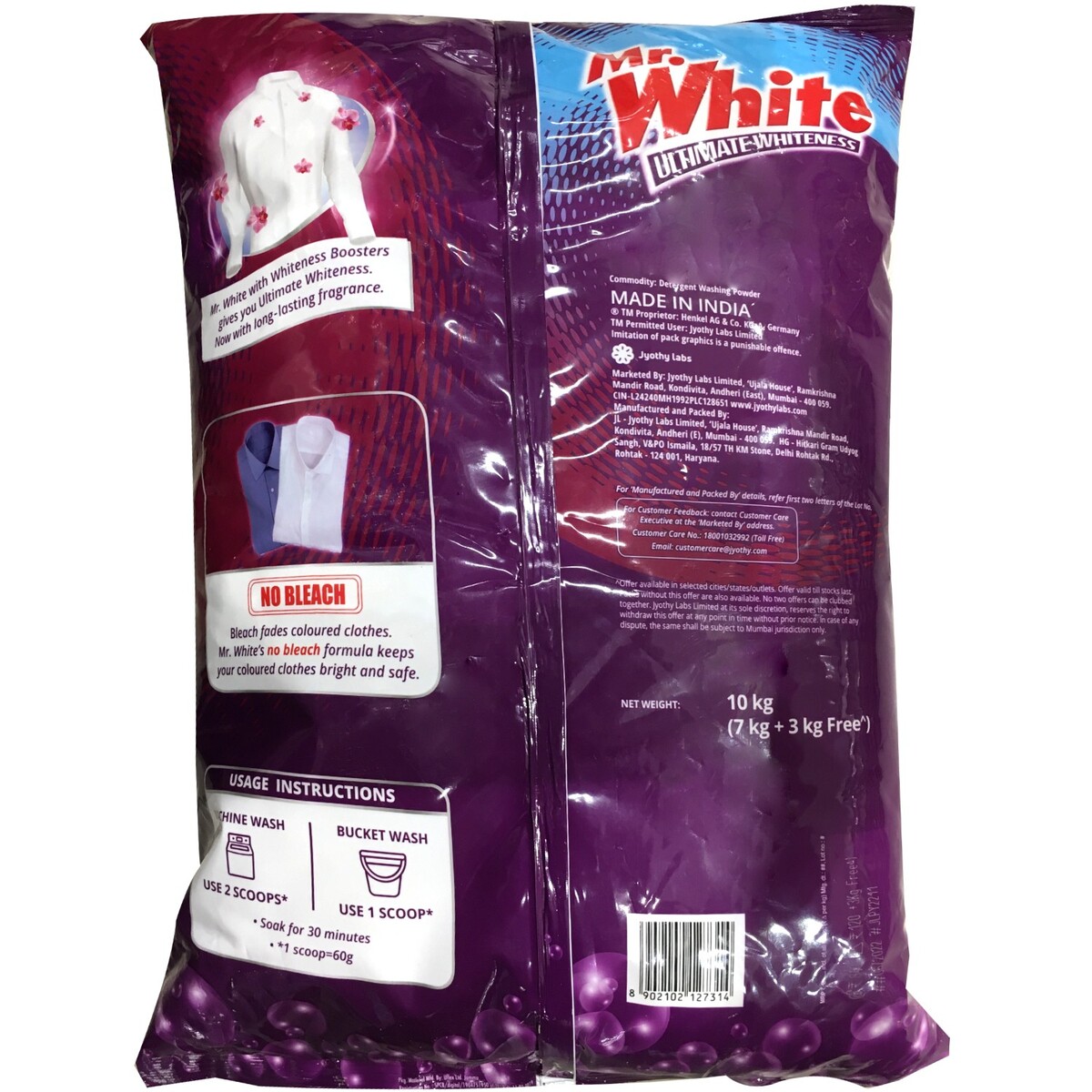 Mr White Detergent Powder 7kg+3kg