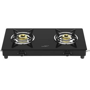 V Guard Sturdee 2A Glass Top Gas Stove  2  Burner Stainless Steel