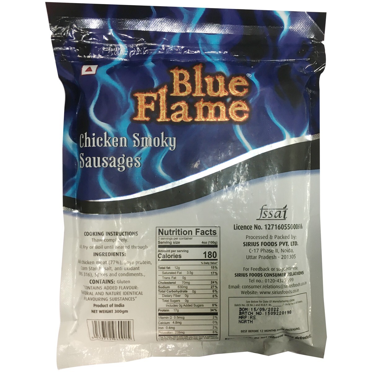 Blue Flame Chicken Smoky Sausages 300gm
