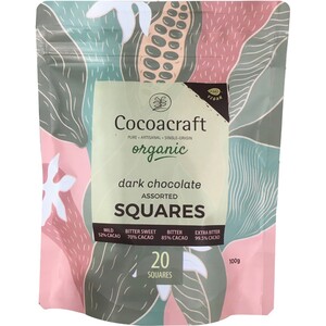 Cocoacraft Assorted Organic  Dark Chocolate Square 100g