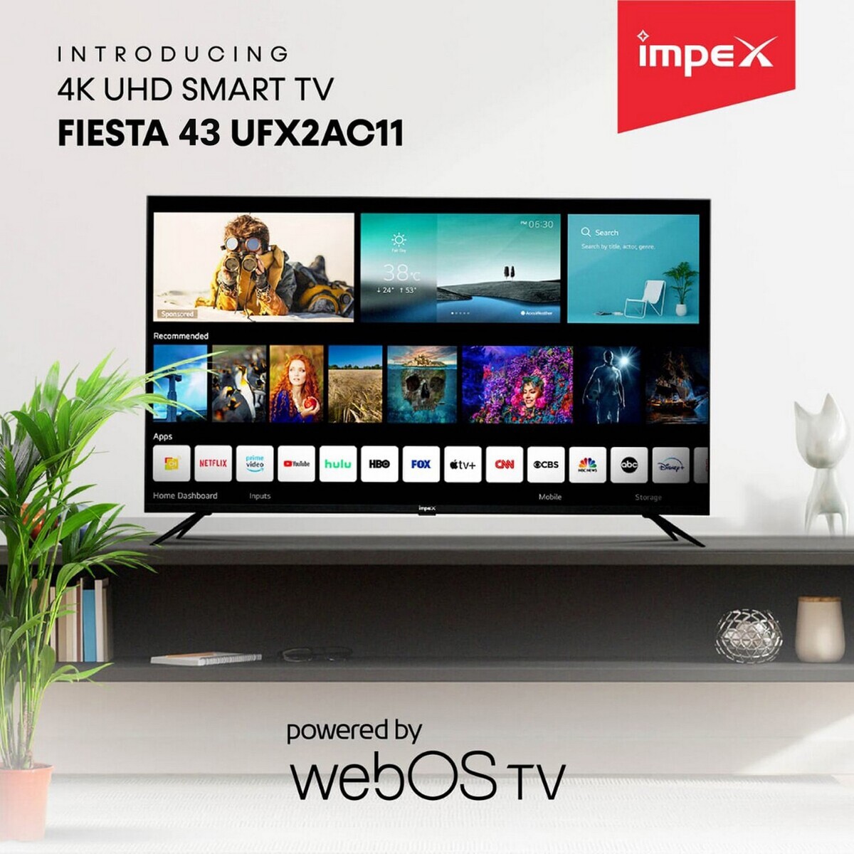 Impex 4K Ultra HD LED TV Fiesta 43UFX2AC11 43"