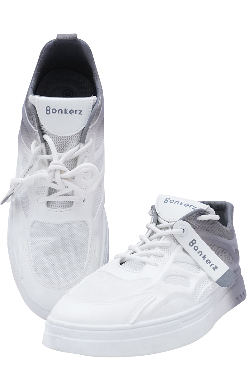 Boznkerz Mens White Lace-Up Casual Shoe