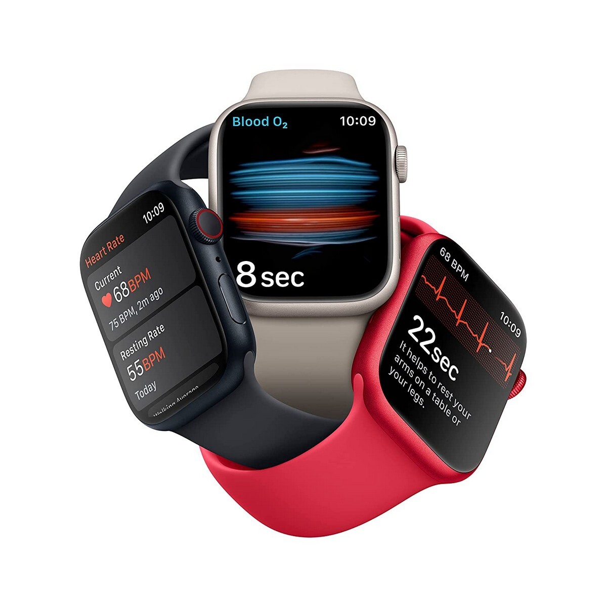 Apple Watch Series 8 [GPS + Cellular 45 mm] Smart Watch watch Midnight Aluminium Case with Midnight Sport Band, Always- On Retina Display, Water Resistant