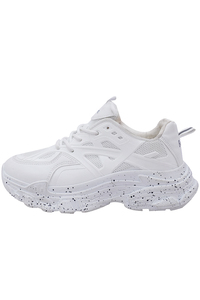 Boznkerz Women White Lace-Up Casual Shoe