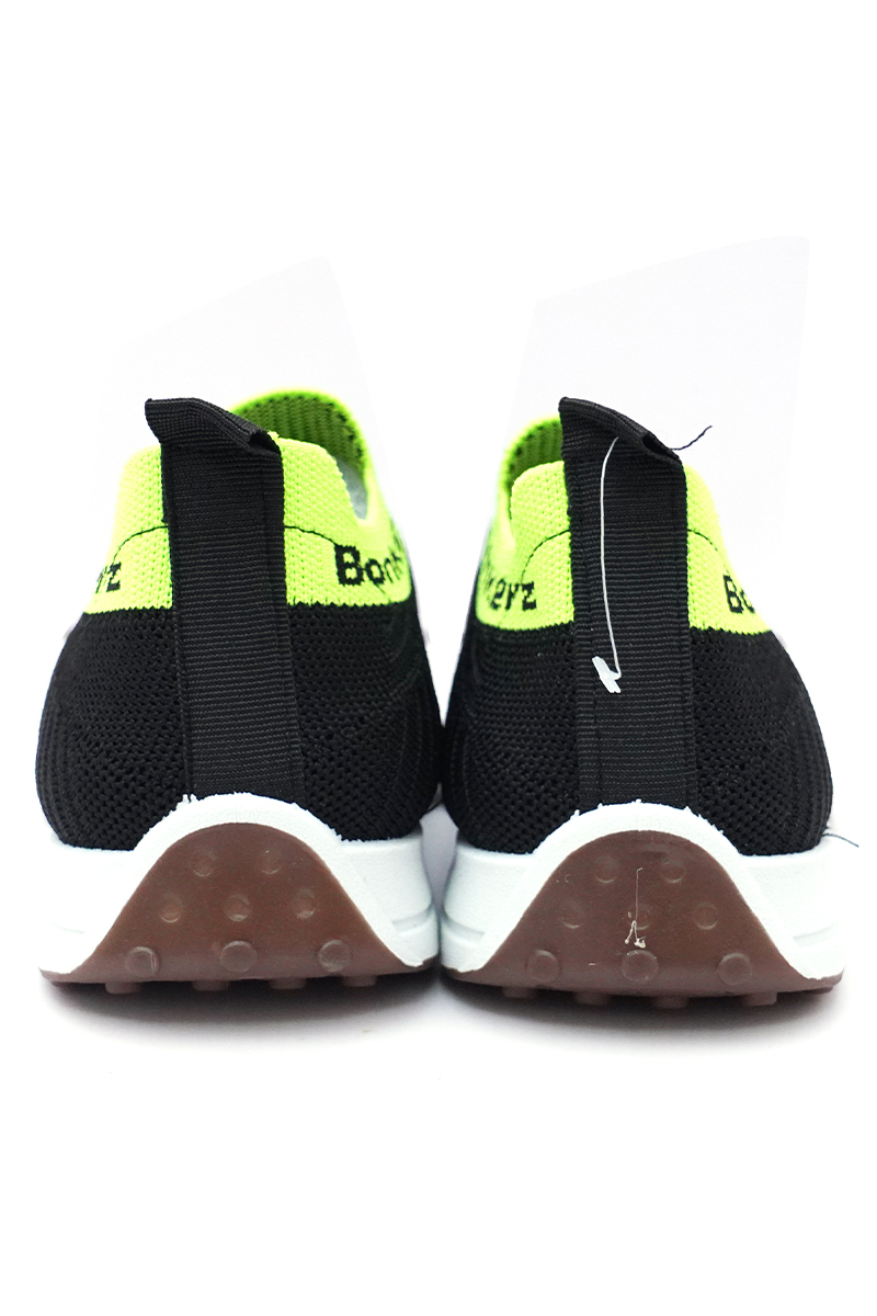 Bonkerz Kids Black & Green Slip-On Shoe
