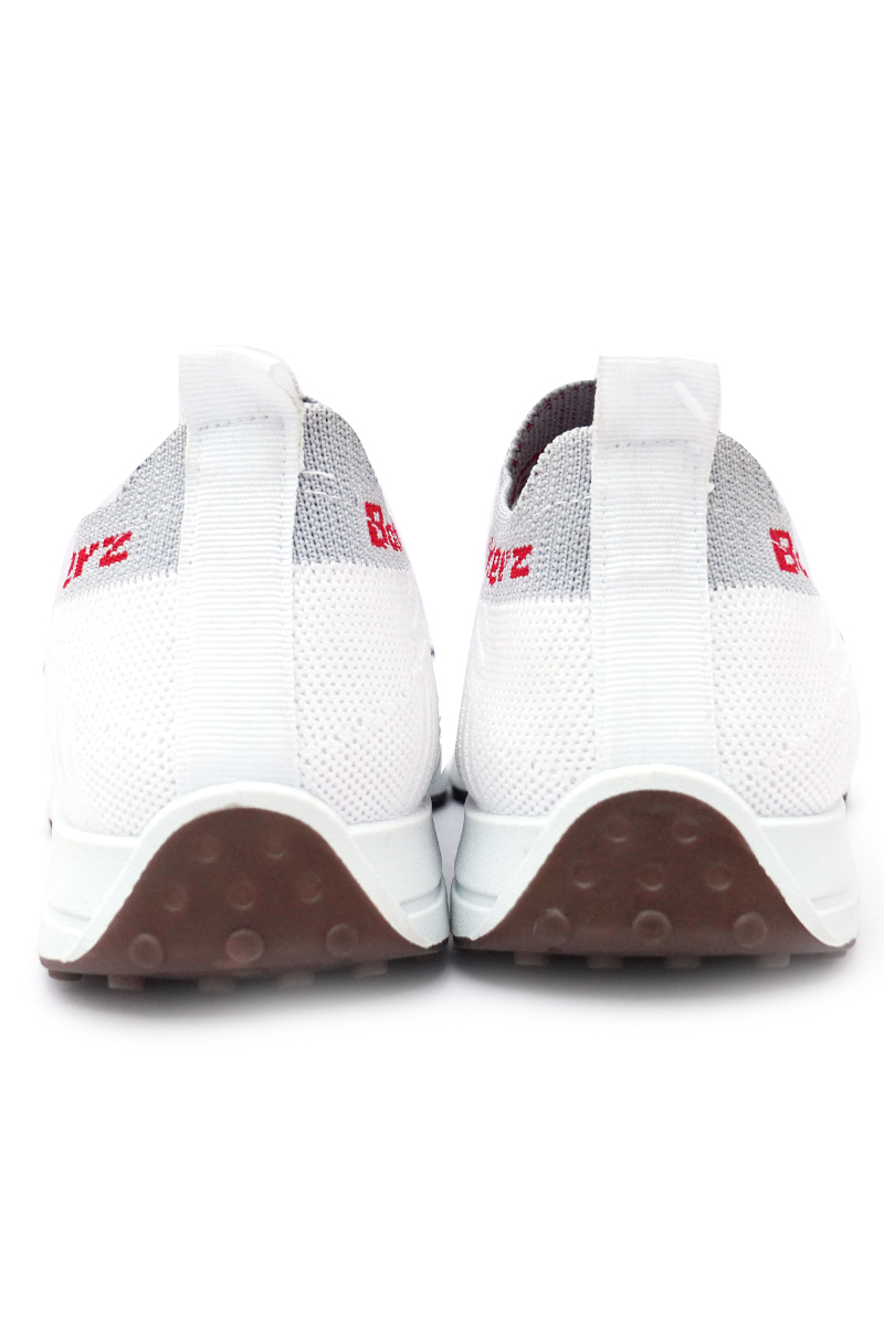 Bonkerz Kids White & Light Grey Slip-On Shoe