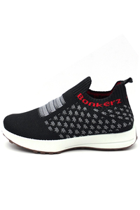 Bonkerz Kids Black & Light Grey Slip-On Shoe
