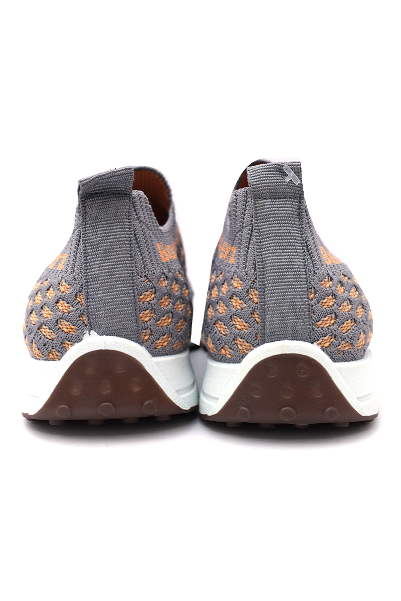 Bonkerz Kids Grey & Orange Slip-On Shoe
