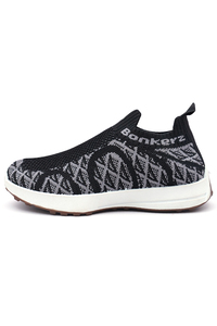 Bonkerz Kids Black & Grey Slip-On Shoe