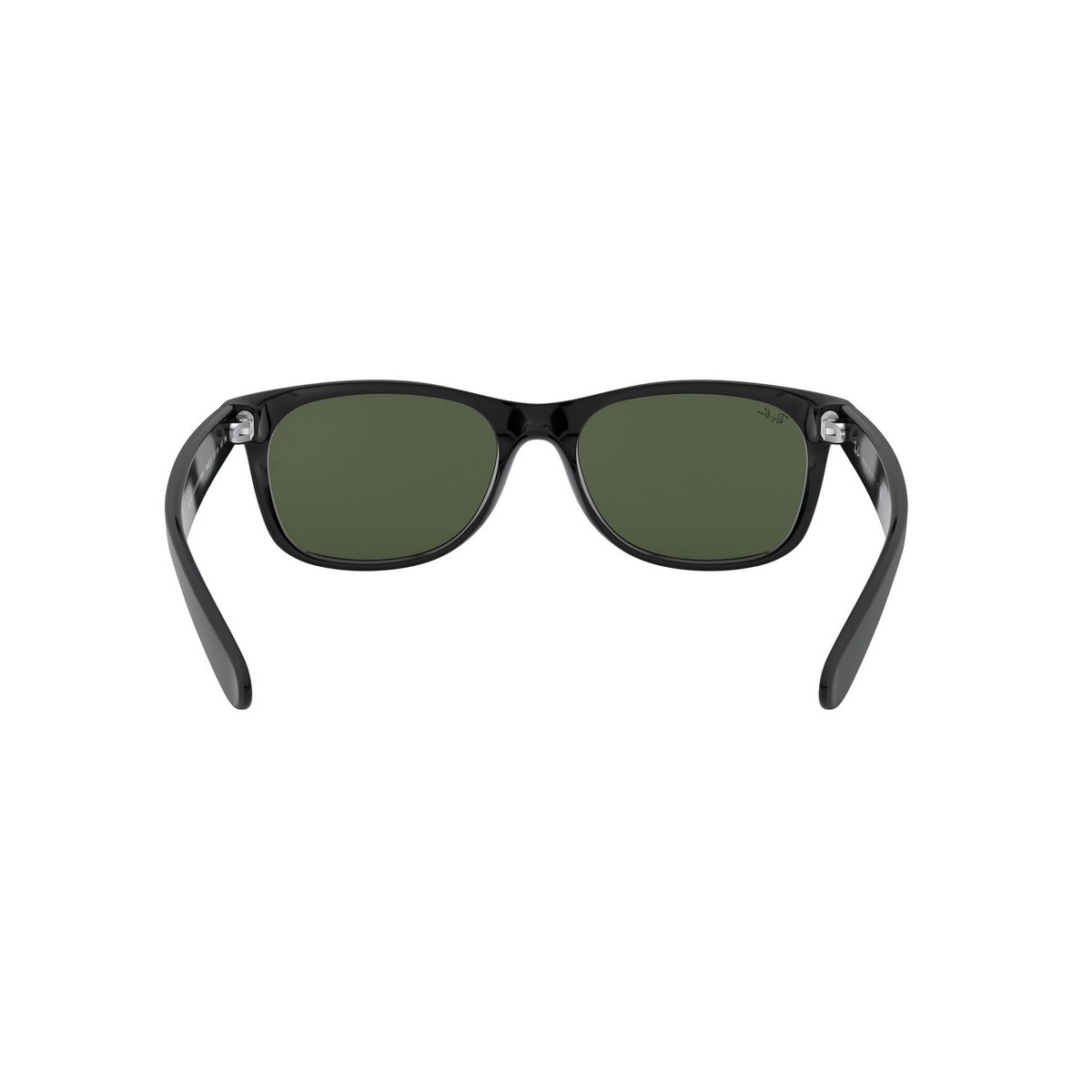 Rayban Unisex Top Rubber Black On Shiny Black Frame With Green Lens Sunglass