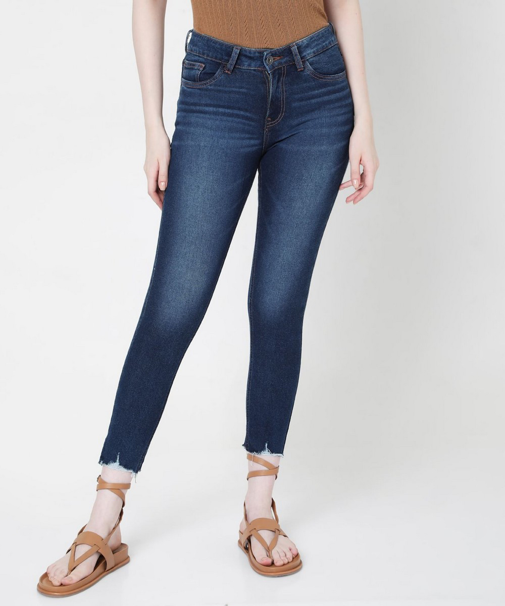 påske indendørs inden længe Buy Vero Moda Slim Fit Blue Jeans Online - Lulu Hypermarket India