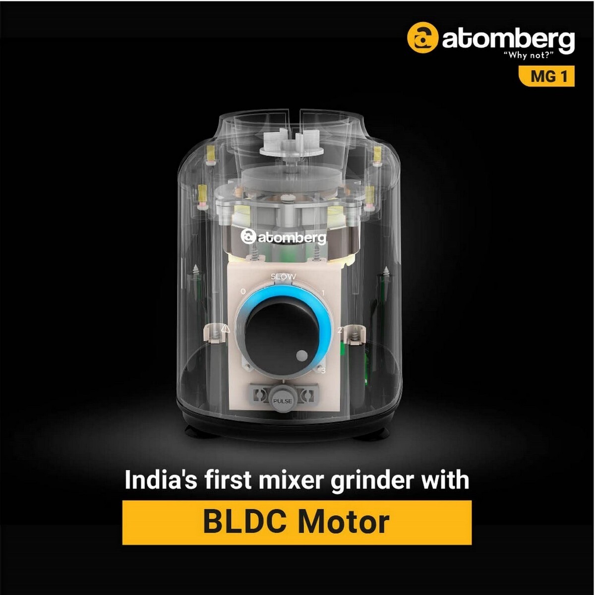 Atomberg Mixer Grinder Black 4Jar(MG1)