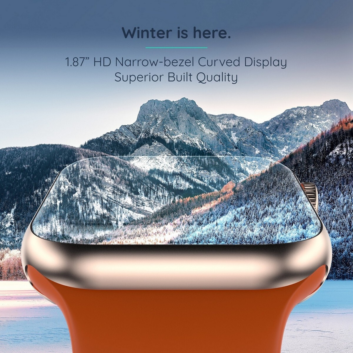 Pebble Frost 1.87 BT Calling with 2.5D Curved HD Display, AI Voice Assisst Smartwatch Wint Fire