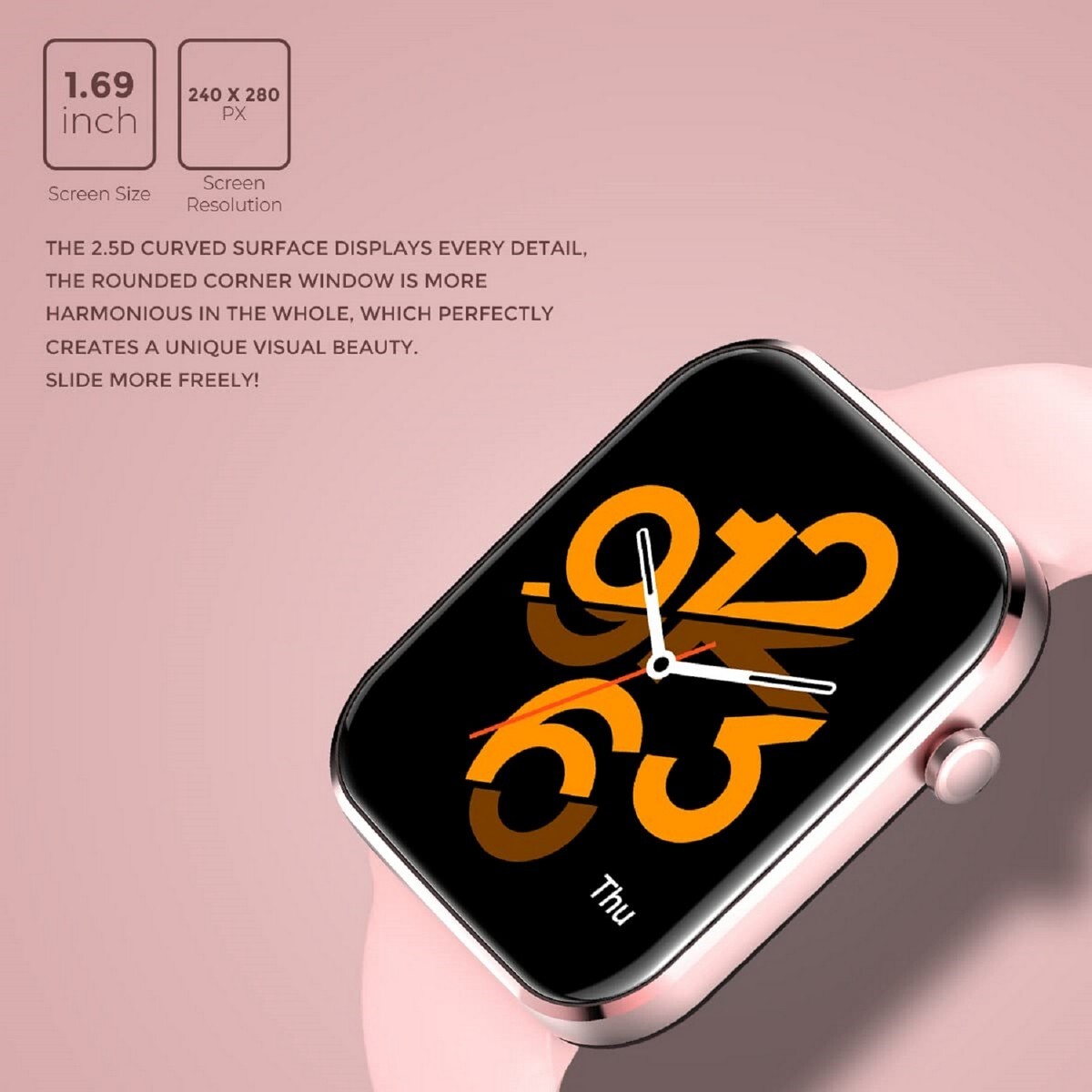 JUST CORSECA Sportivo Smartwatch with Activity Tracker 42.92mm HD LCD Display, IP67 Water Resistant, Rose Gold