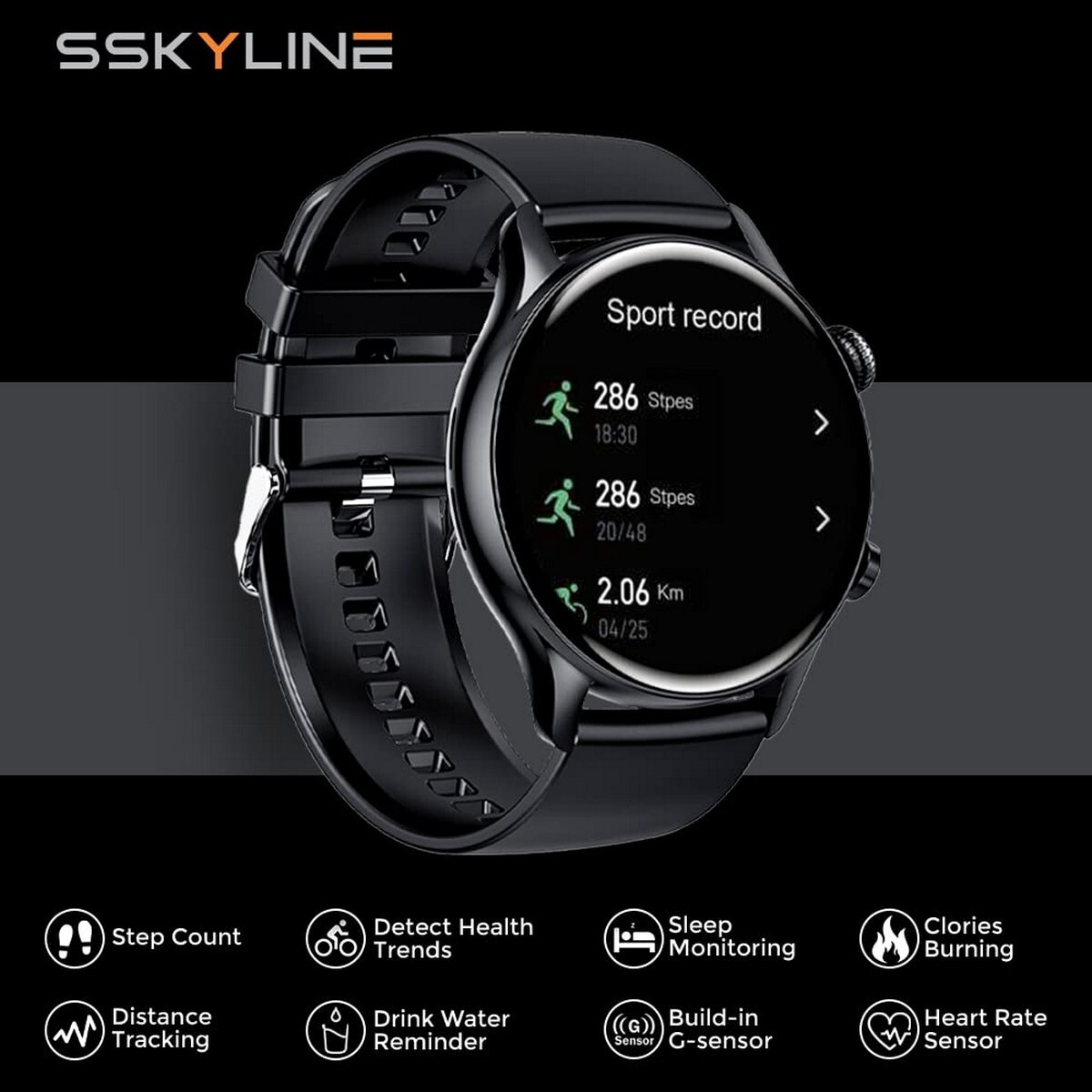 Corseca Just Sskyline 1.3-inch AMOLED Display with 360x360 Resolution and a 300mAh Battery Capacity Smart Watch