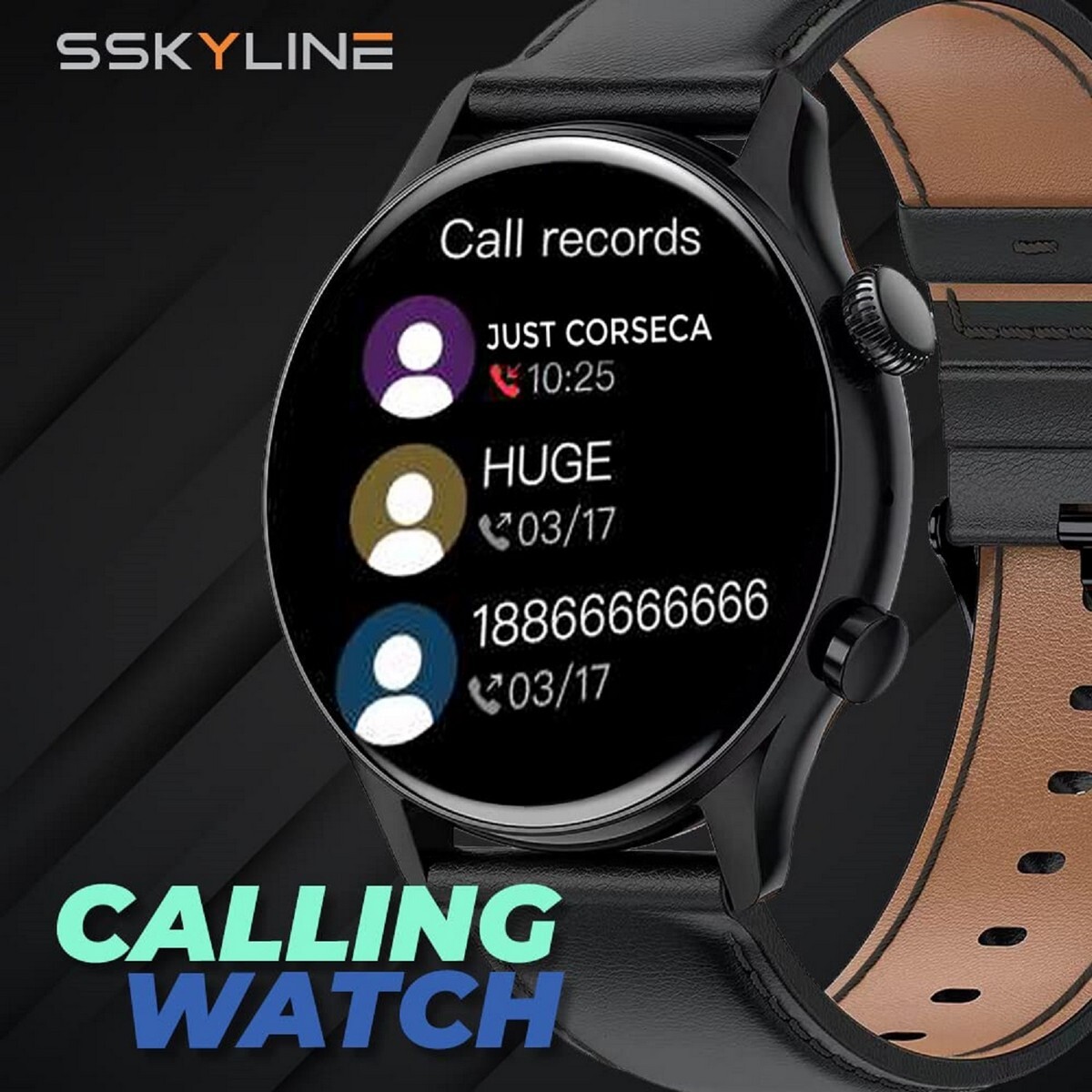 Corseca Just Sskyline 1.3-inch AMOLED Display with 360x360 Resolution and a 300mAh Battery Capacity Smart Watch