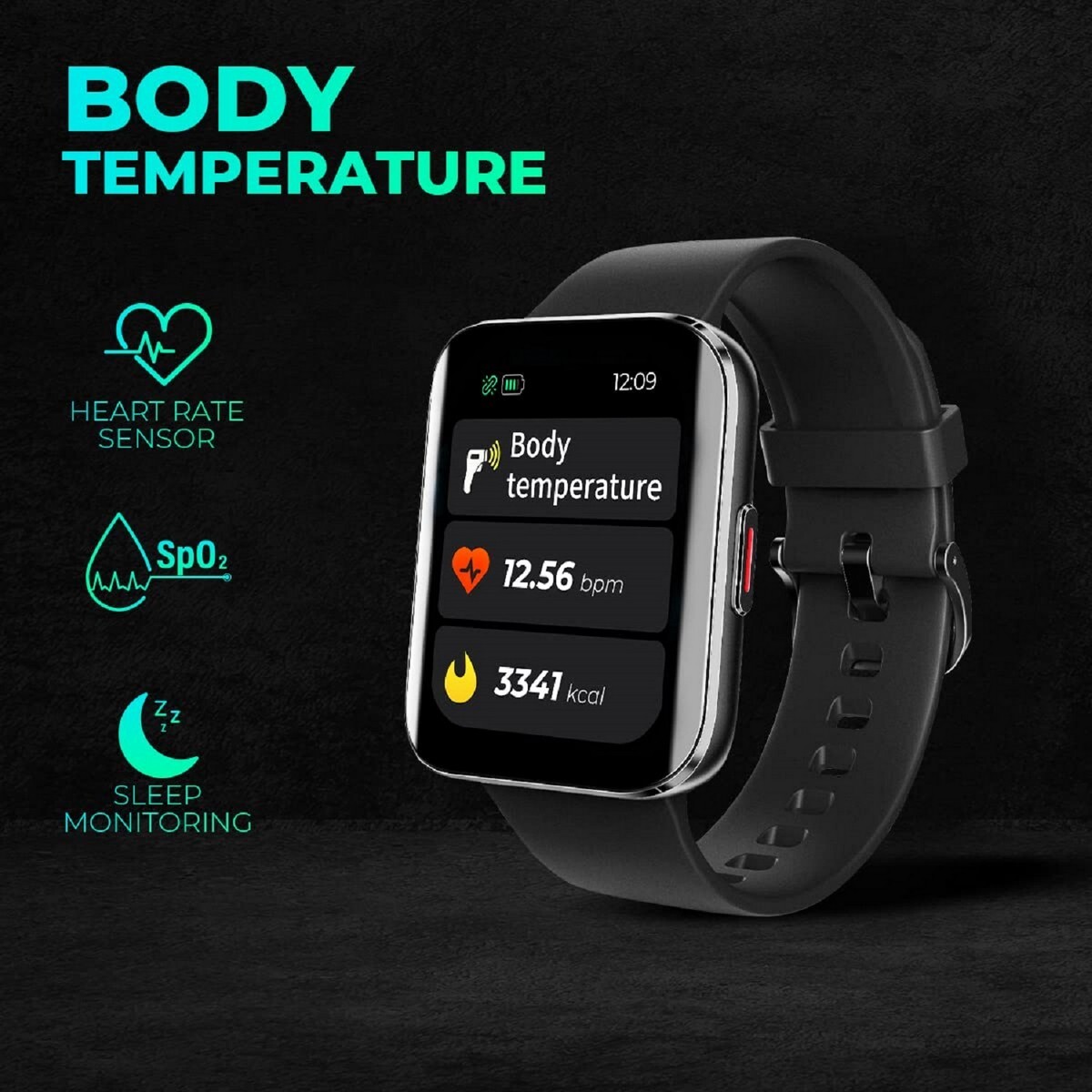 Corseca JUST CORSECA STAYFIT J!VE Smart Watch with Dual Curved Screen and IP67 Water Resistant Black