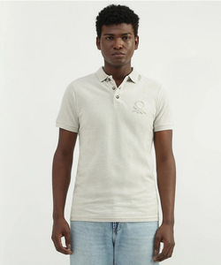 United Benetton Mens Regular Fit White Solid T-Shirt