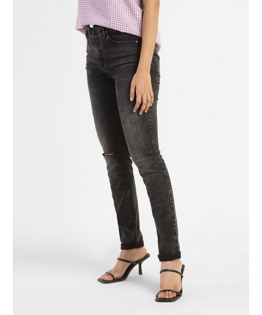 Levis Ladies Skinny Fit Grey Solid Casual Jeans