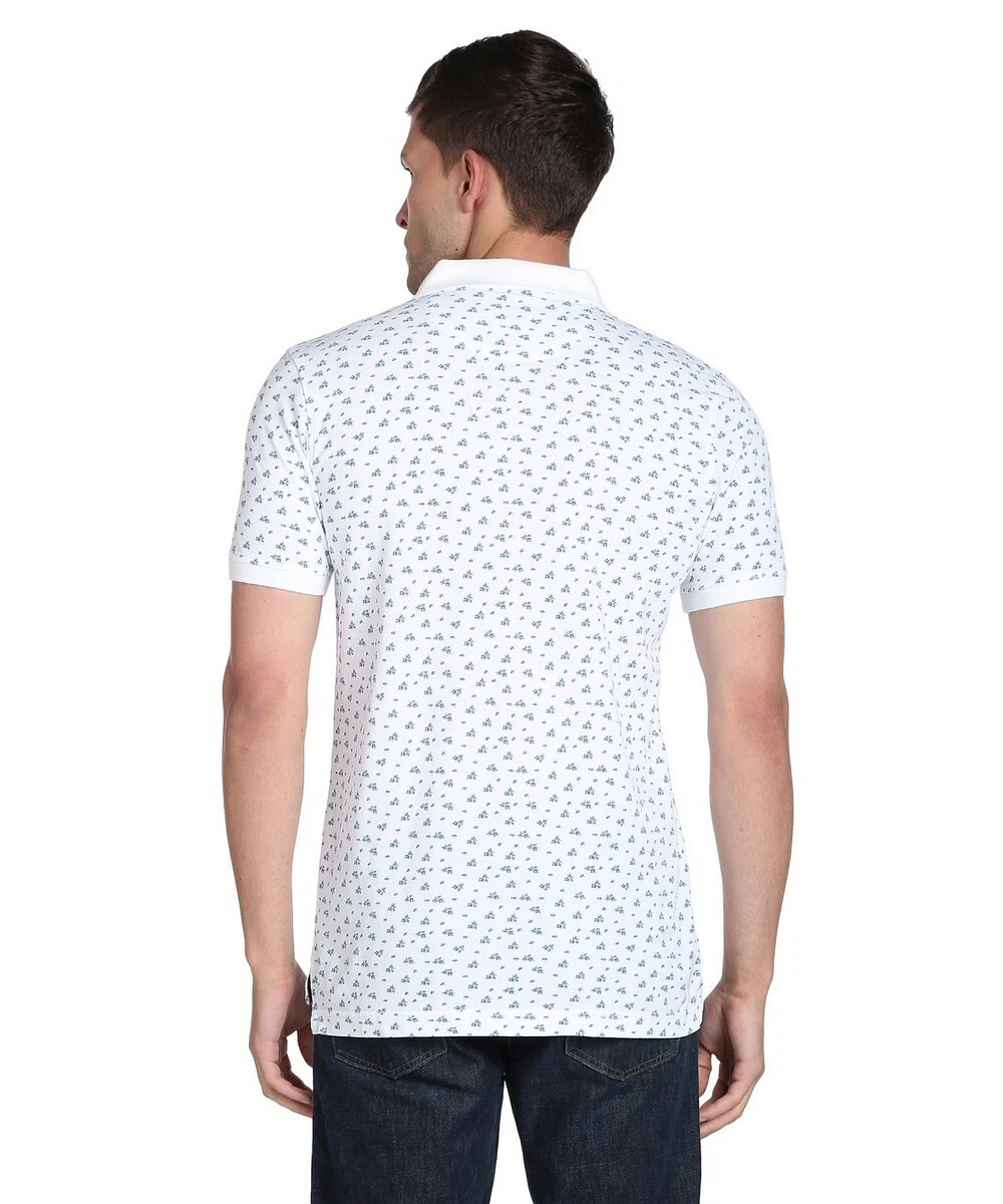 Arrow Sport Mens Floral Printed White Regular Fit T- Shirt