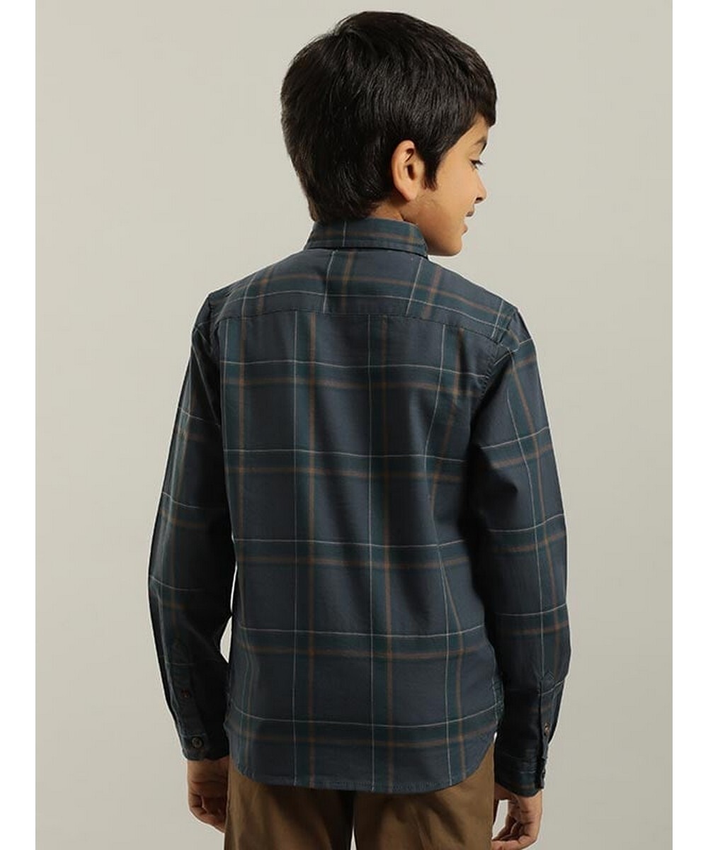 Indian Terrain Boys Regular Fit  Pine Checked shirt