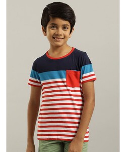 Indian Terrain Boys Regular Fit  Red Printed T-shirt
