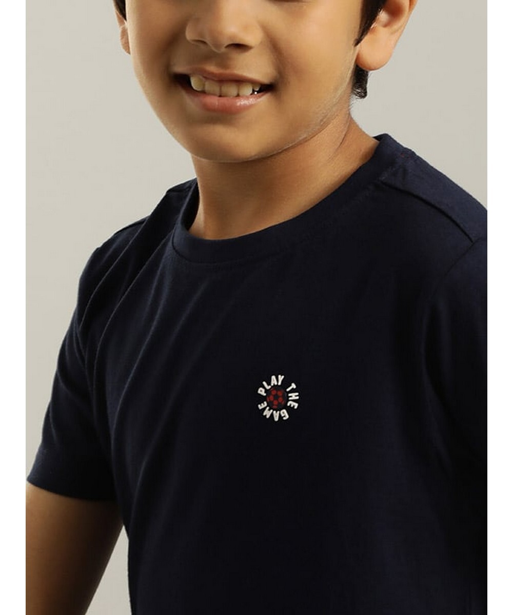 Indian Terrain Boys Regular Fit  Navy Graphic T-shirt