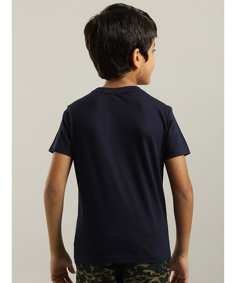 Indian Terrain Boys Regular Fit  Navy Graphic T-shirt