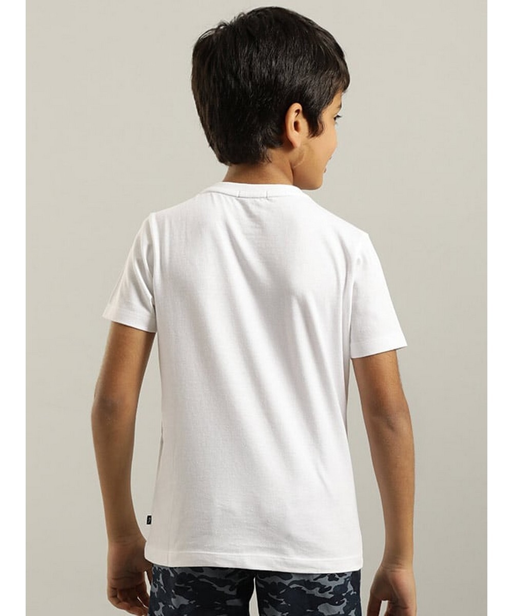 Indian Terrain Boys Regular Fit  White Graphic T-shirt