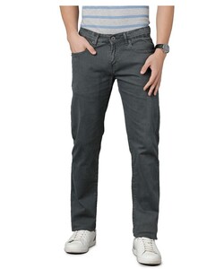 Classic Polo Mens Slim Fit Dark Grey Solid Jeans