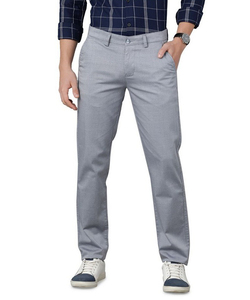 Classic Polo Mens Slim Fit Light Grey Solid Trouser