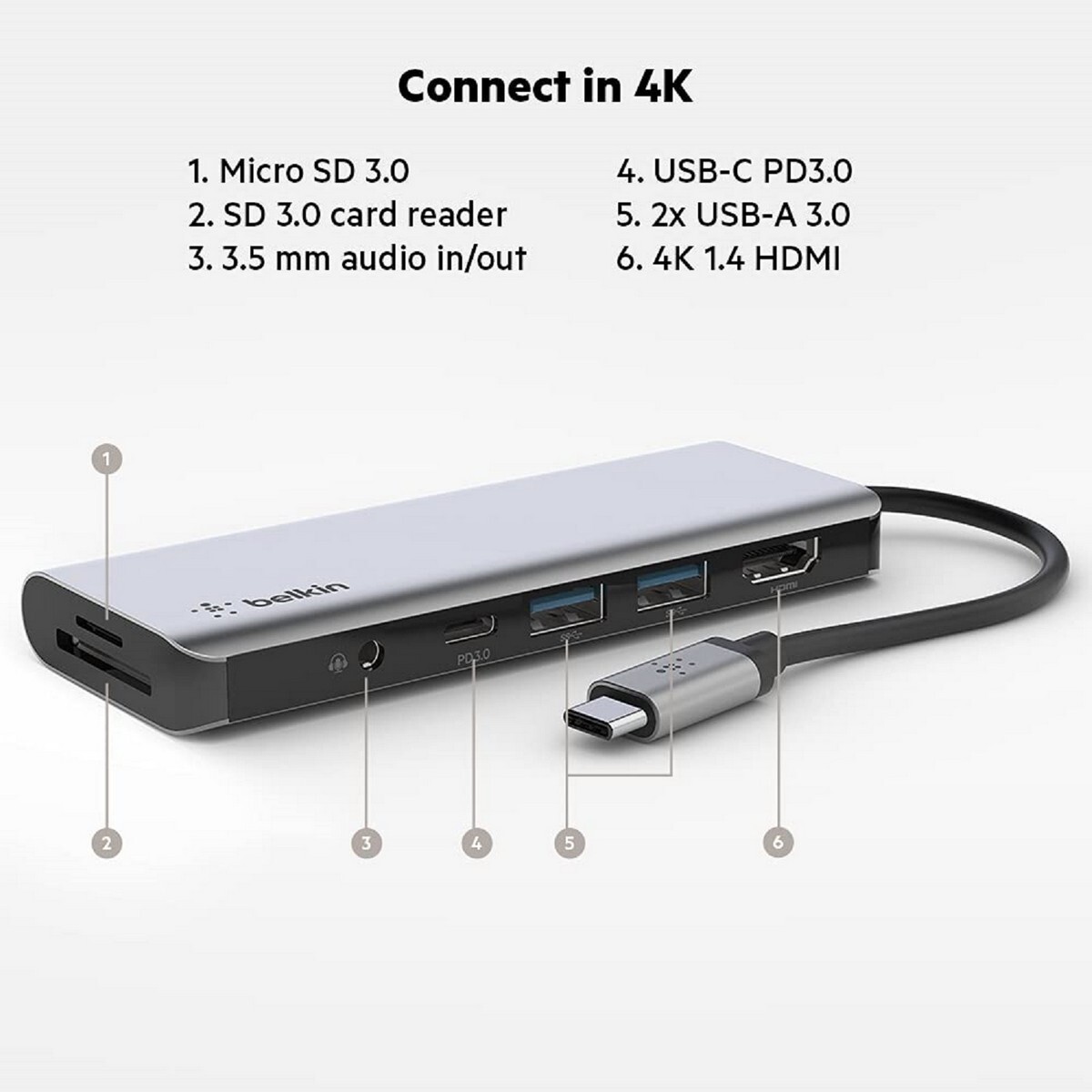 Belkin USB-C 7-in-1 Multi Hub AVC009