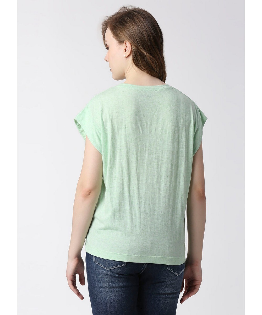 Pepe Ladies Solid Green Regular Fit T-Shirt
