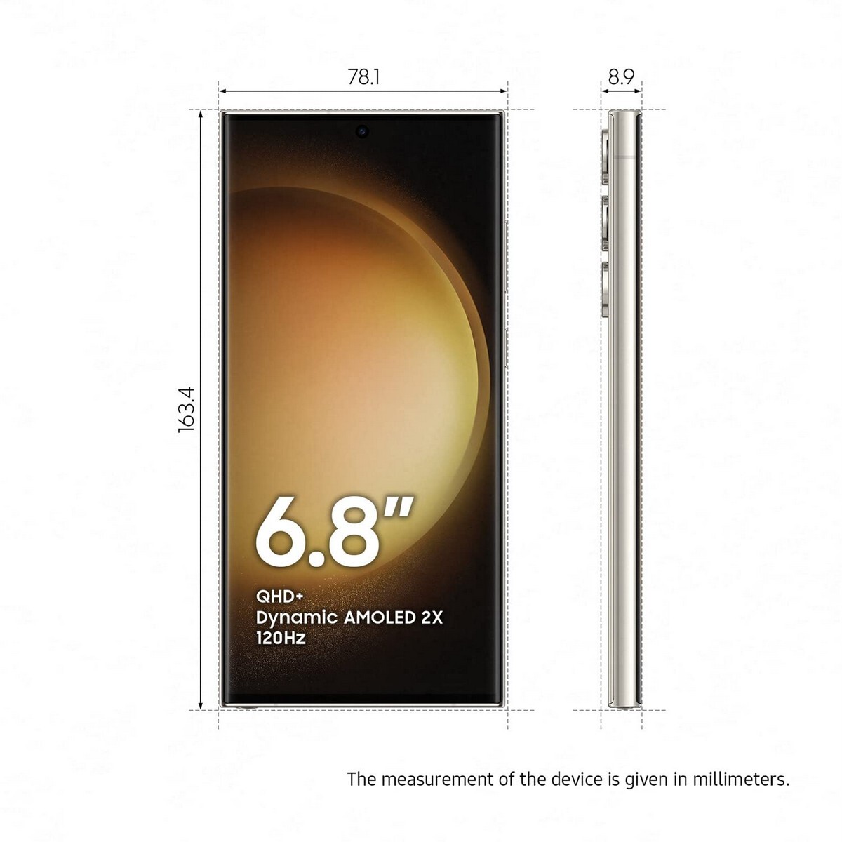 Samsung Galaxy  S918 S23 Ultra 5G 12/256 Storage, Cream