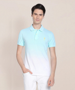 U.S.POLO Mens Muscle Fit  Light Blue Ombre Pattern  T-Shirt