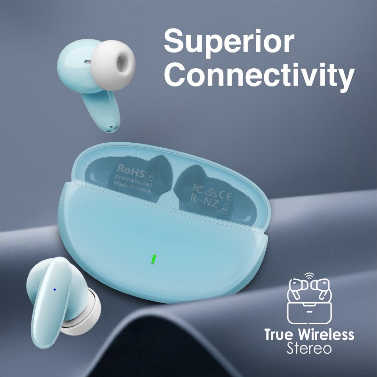 Promate True Wireless EarPods Lush Blue