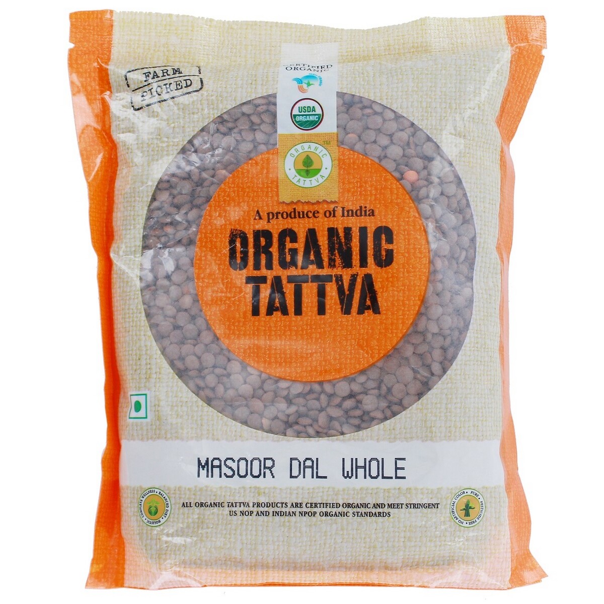 Organic Tattva Organic Masoor Dal Whole 500g