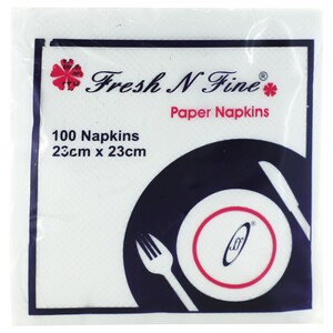 Fresh N Fine Paper Napkin 23 x 23cm 1 Ply 100's