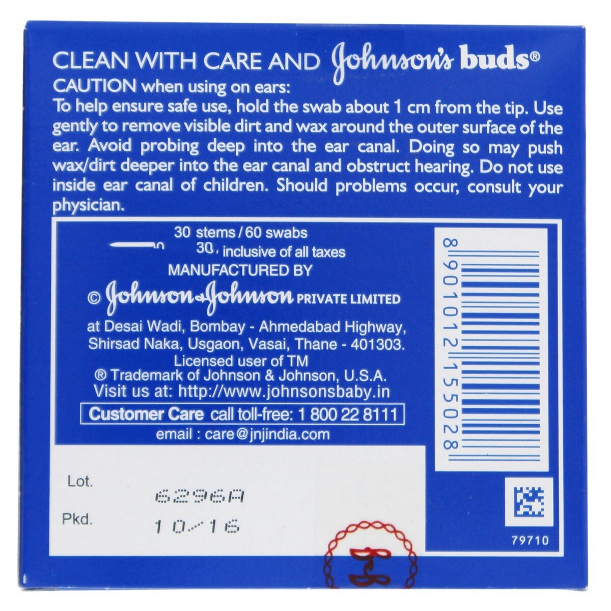 Johnson & Johnson  Baby Cotton Buds 60's