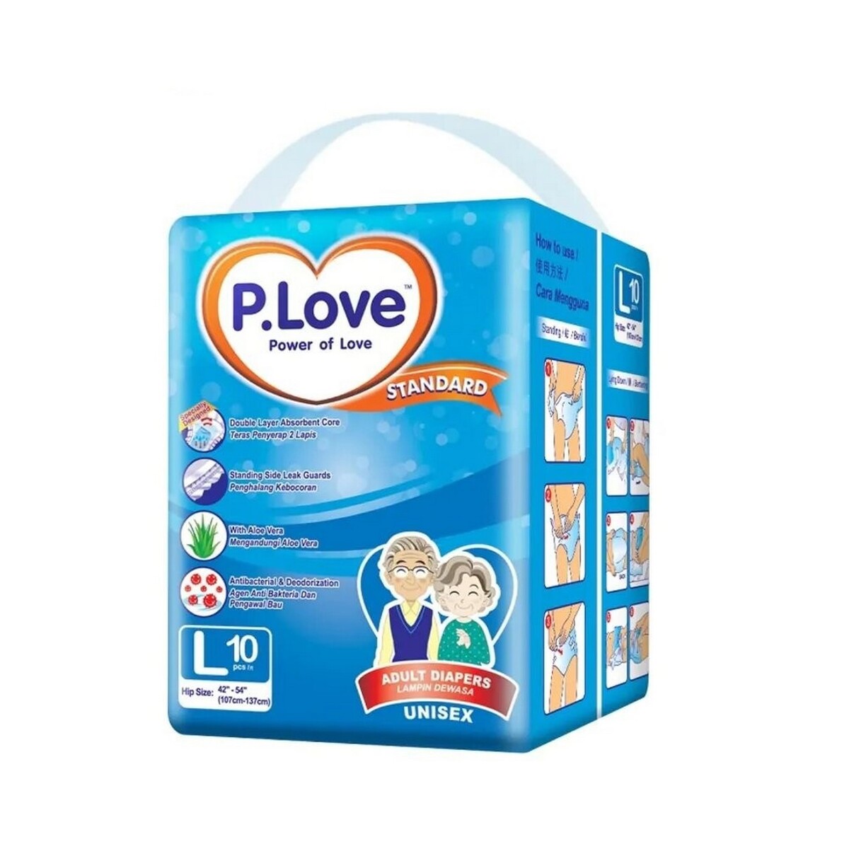 P Love Adult Diaper L 10's
