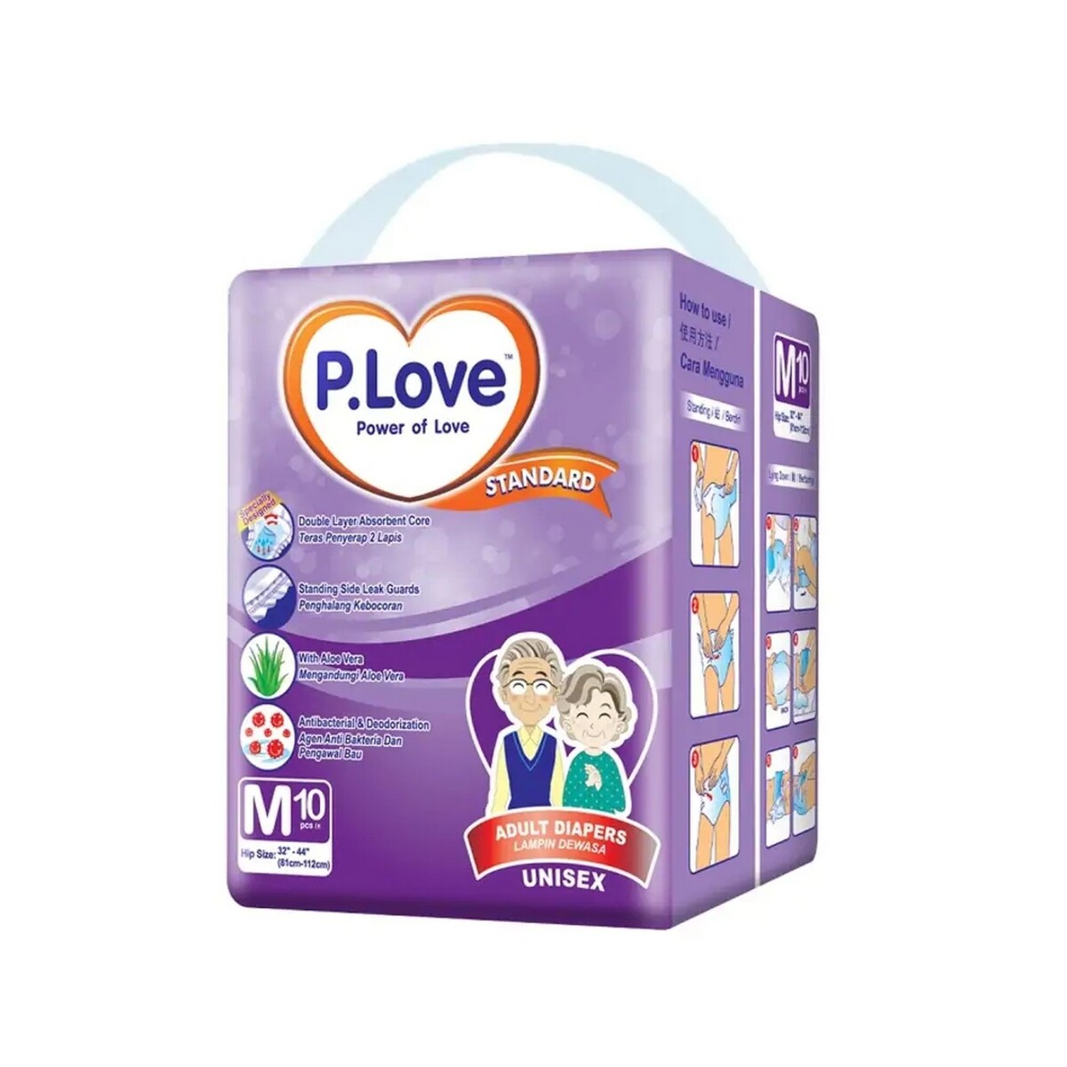 P Love Adult Diaper M 10's