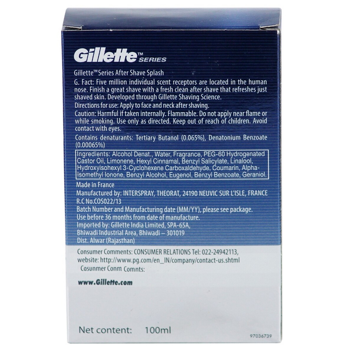 Gillette After Shave Splash Arctic Ice 100ml