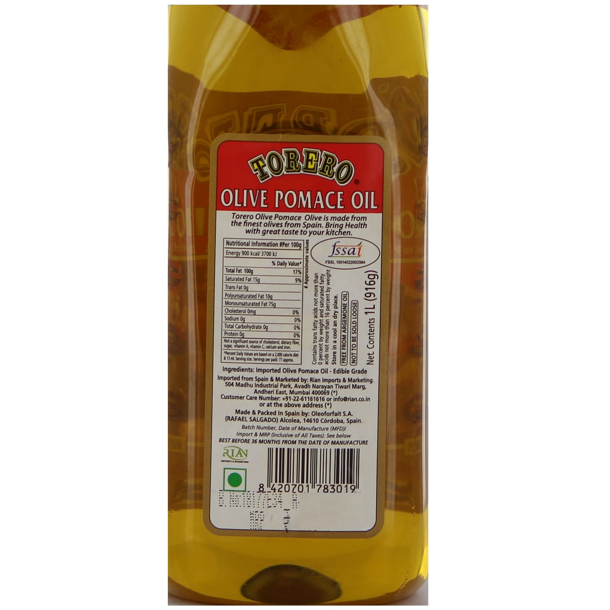 Torero Olive Oil Pomace 1Litre
